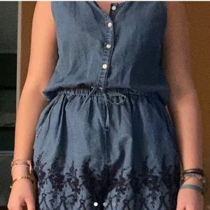 romper with lace hem